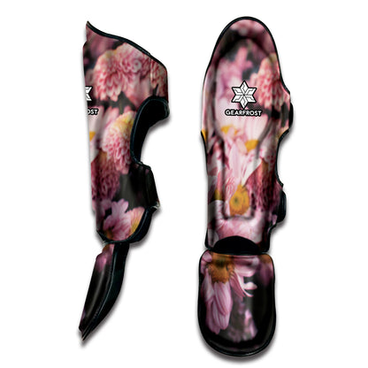 Pink Flowers Print Muay Thai Shin Guard
