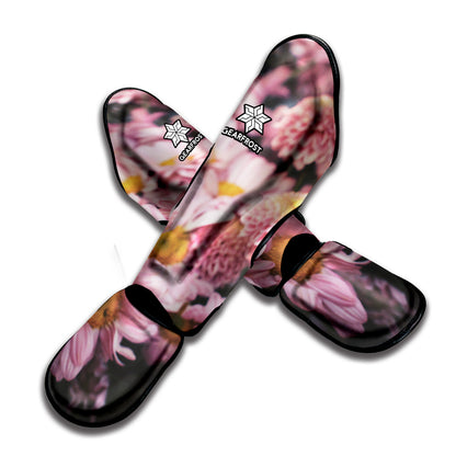 Pink Flowers Print Muay Thai Shin Guard
