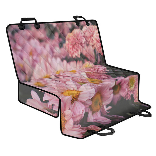 Pink Flowers Print Pet Car Back Seat Cover