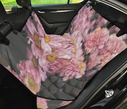 Pink Flowers Print Pet Car Back Seat Cover