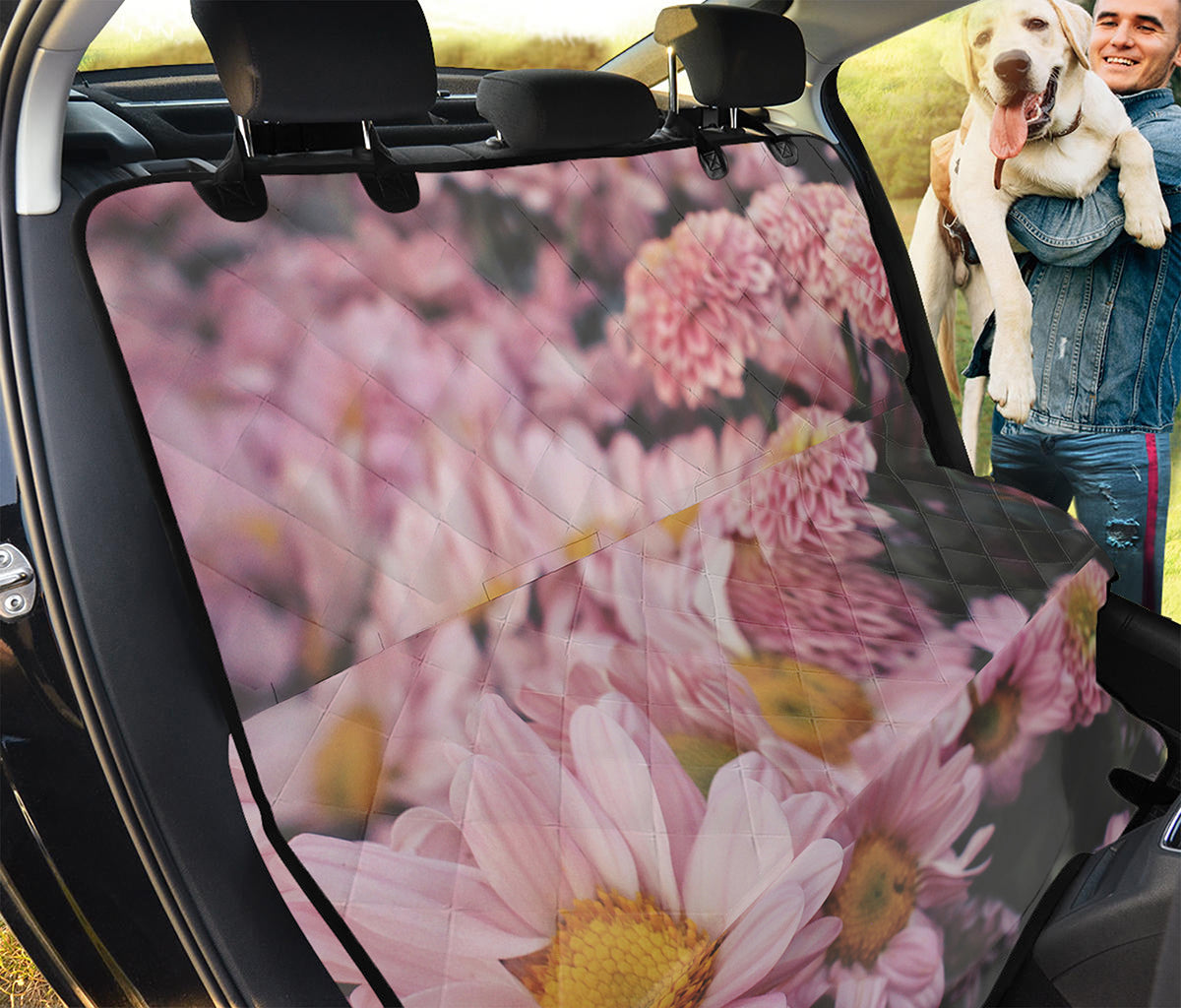 Pink Flowers Print Pet Car Back Seat Cover