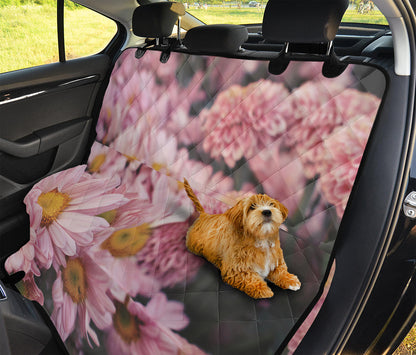Pink Flowers Print Pet Car Back Seat Cover