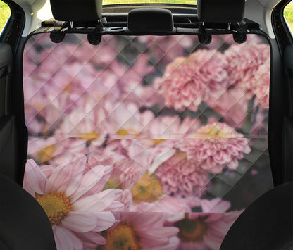Pink Flowers Print Pet Car Back Seat Cover