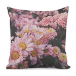 Pink Flowers Print Pillow Cover