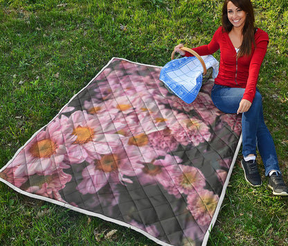 Pink Flowers Print Quilt