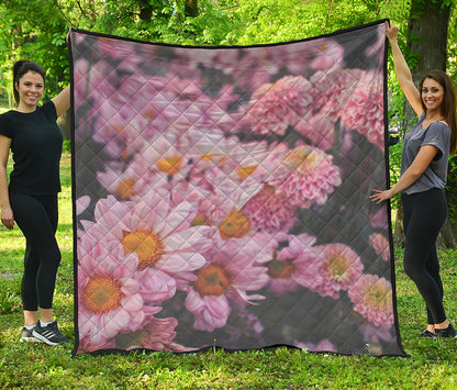 Pink Flowers Print Quilt