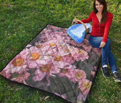 Pink Flowers Print Quilt