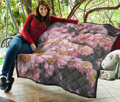 Pink Flowers Print Quilt
