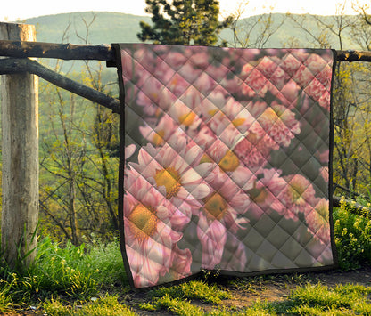 Pink Flowers Print Quilt