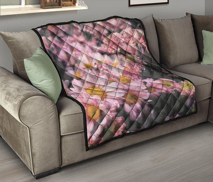 Pink Flowers Print Quilt
