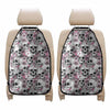 Pink Flowers Skull Pattern Print Car Seat Organizers