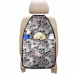 Pink Flowers Skull Pattern Print Car Seat Organizers