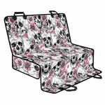 Pink Flowers Skull Pattern Print Pet Car Back Seat Cover