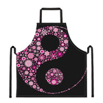 Pink Flowers Yin Yang Print Apron