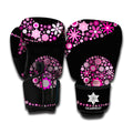 Pink Flowers Yin Yang Print Boxing Gloves