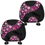 Pink Flowers Yin Yang Print Car Headrest Covers