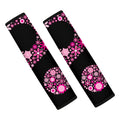 Pink Flowers Yin Yang Print Car Seat Belt Covers
