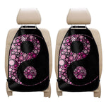 Pink Flowers Yin Yang Print Car Seat Organizers