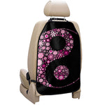 Pink Flowers Yin Yang Print Car Seat Organizers