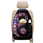 Pink Flowers Yin Yang Print Car Seat Organizers