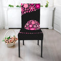 Pink Flowers Yin Yang Print Dining Chair Slipcover