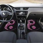 Pink Flowers Yin Yang Print Front and Back Car Floor Mats