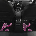 Pink Flowers Yin Yang Print Front and Back Car Floor Mats