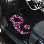Pink Flowers Yin Yang Print Front and Back Car Floor Mats