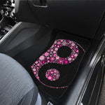Pink Flowers Yin Yang Print Front and Back Car Floor Mats