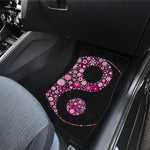 Pink Flowers Yin Yang Print Front Car Floor Mats