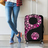 Pink Flowers Yin Yang Print Luggage Cover