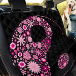 Pink Flowers Yin Yang Print Pet Car Back Seat Cover