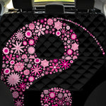 Pink Flowers Yin Yang Print Pet Car Back Seat Cover