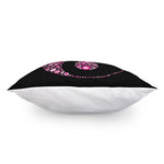 Pink Flowers Yin Yang Print Pillow Cover