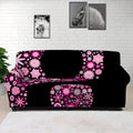 Pink Flowers Yin Yang Print Sofa Cover