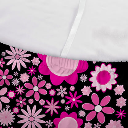 Pink Flowers Yin Yang Print Sofa Cover