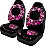 Pink Flowers Yin Yang Print Universal Fit Car Seat Covers