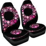 Pink Flowers Yin Yang Print Universal Fit Car Seat Covers