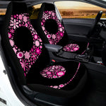 Pink Flowers Yin Yang Print Universal Fit Car Seat Covers