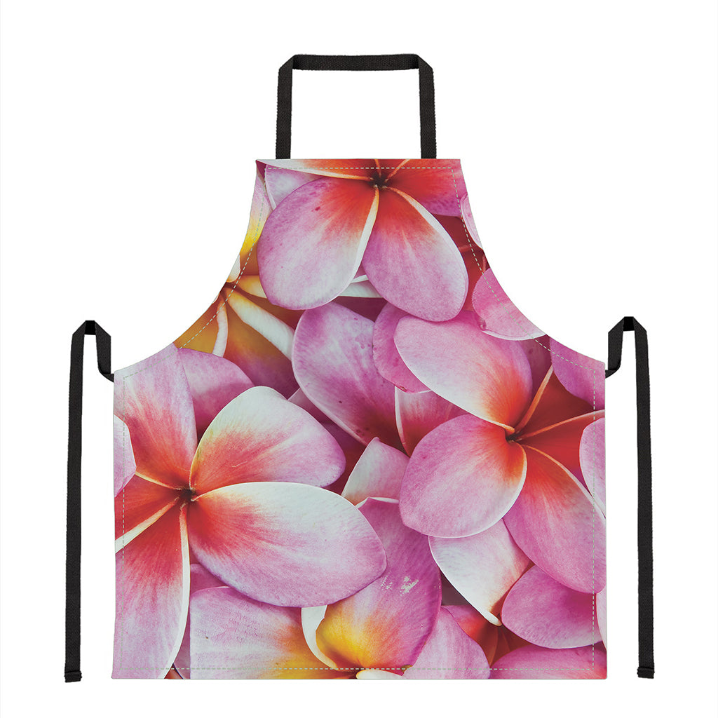 Pink Frangipani Flower Print Apron