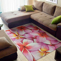 Pink Frangipani Flower Print Floor Mat