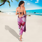 Pink Frangipani Flower Print Beach Sarong Wrap