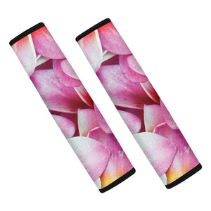 Pink Frangipani Flower Print Car Seat Belt Covers