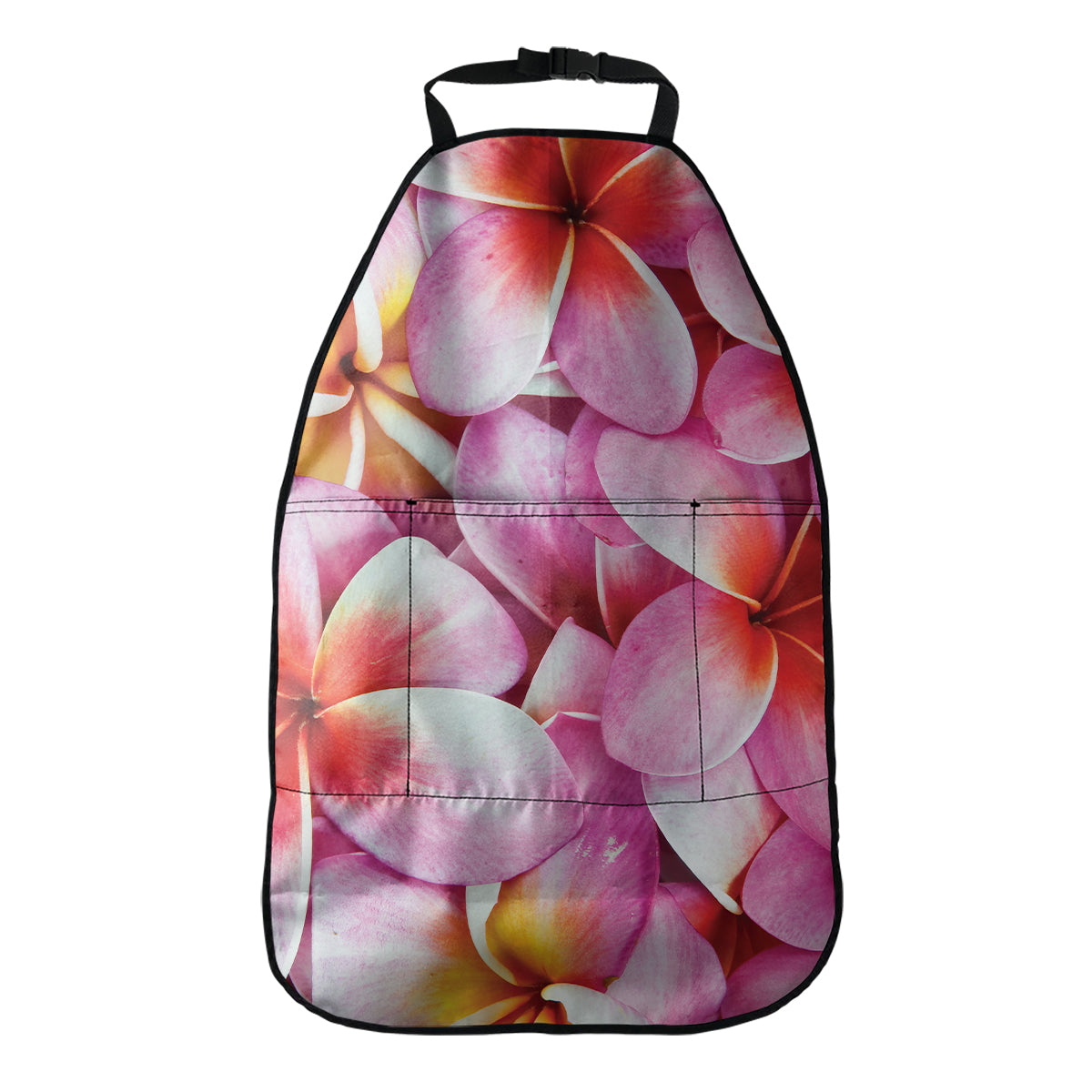 Pink Frangipani Flower Print Car Seat Organizers