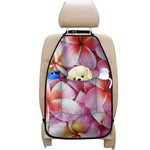 Pink Frangipani Flower Print Car Seat Organizers