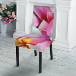Pink Frangipani Flower Print Dining Chair Slipcover