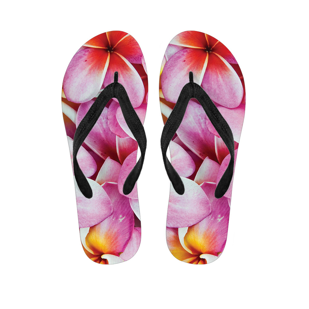 Pink Frangipani Flower Print Flip Flops