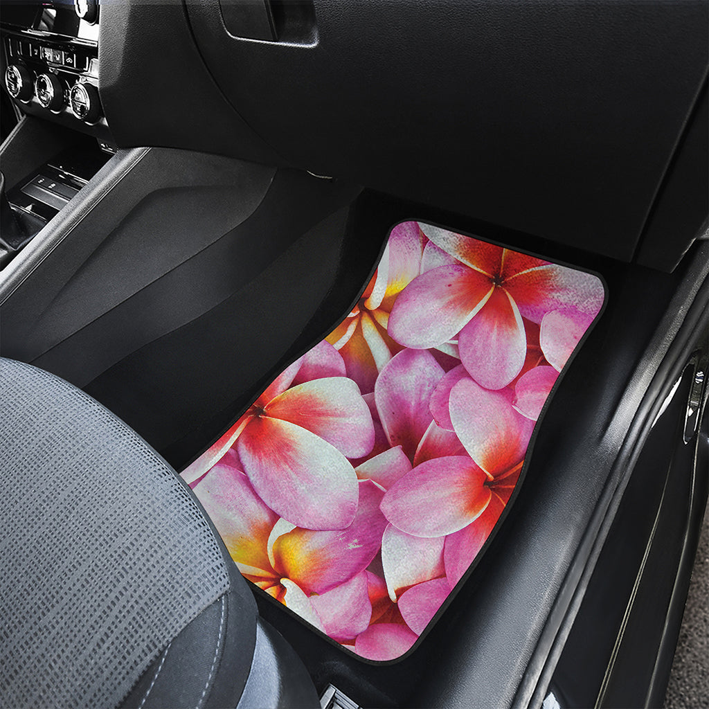 Pink Frangipani Flower Print Front Car Floor Mats