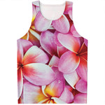 Pink Frangipani Flower Print Men's Tank Top
