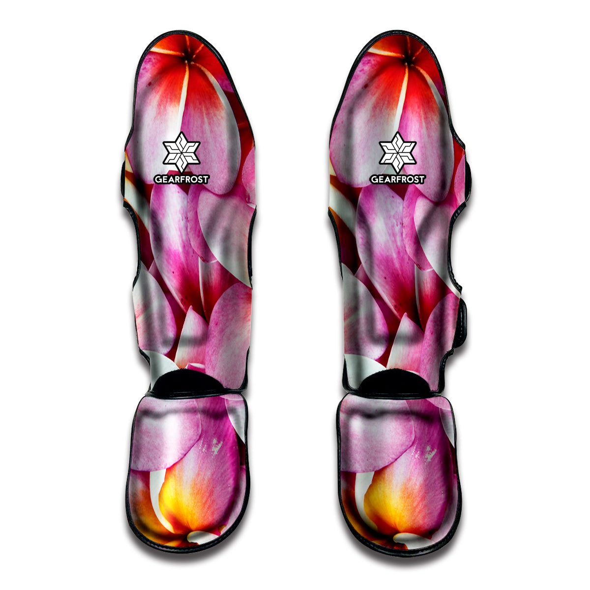 Pink Frangipani Flower Print Muay Thai Shin Guard